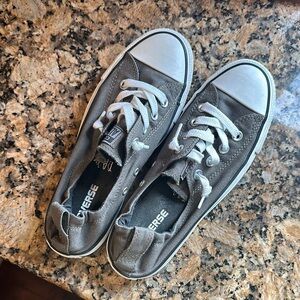 Converse Gray Low-Top Sneakers.